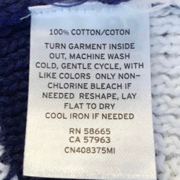 Caslon NWT Nautical Striped Side Button Cotton Knit Sweater Navy White Size XXL - Picture 12 of 13